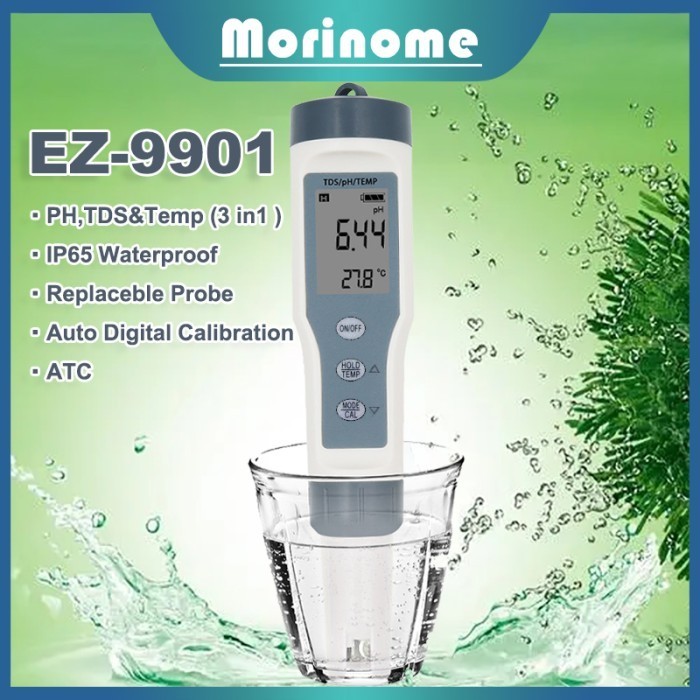 Jual PH METER TDS TEMPERATUR 3 IN 1 WATERPROOF EZ 9901 Shopee