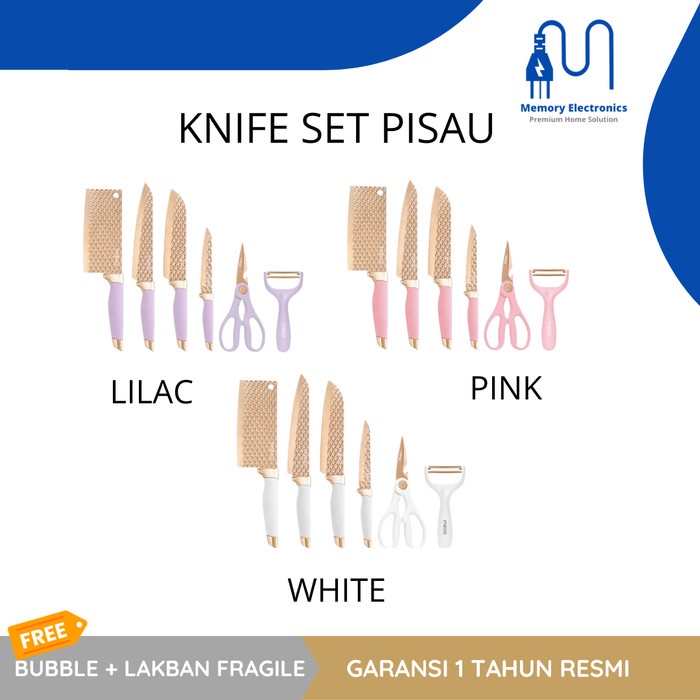 Jual Mecoo Most Aesthetic In Antibacterial Knife Set Pisau Dapur