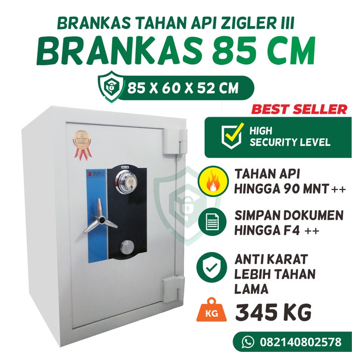 Jual Brankas Tahan Api Zigler Safe Size Iii Tinggi Cm Shopee