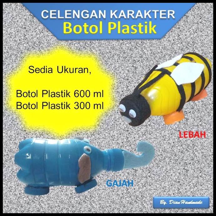 Jual Gratis Ongkir Celengan Botol Plastik Karakter Daur Ulang