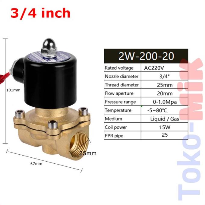 Jual Selenoid Solenoid Valve Kuningan Brass Ac V Nc Kran Air Listrik