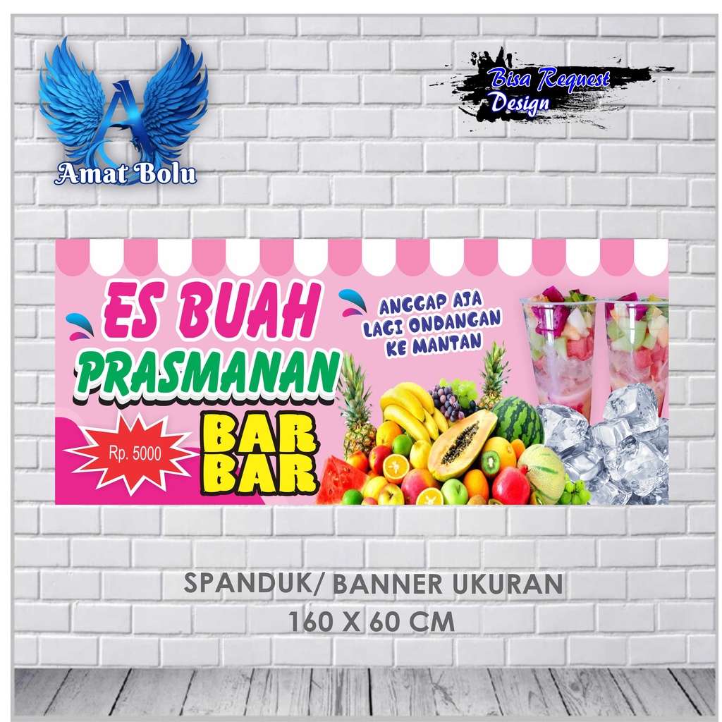 Jual Spanduk Es Buah Parasmanan Barbar Pink Ukuran X Bisa Request