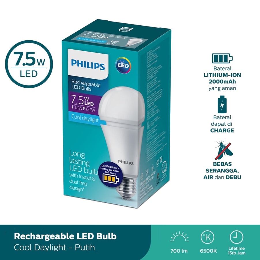 Jual Philips Led Emergency Rechargeable W Putih E Lampu Darurat