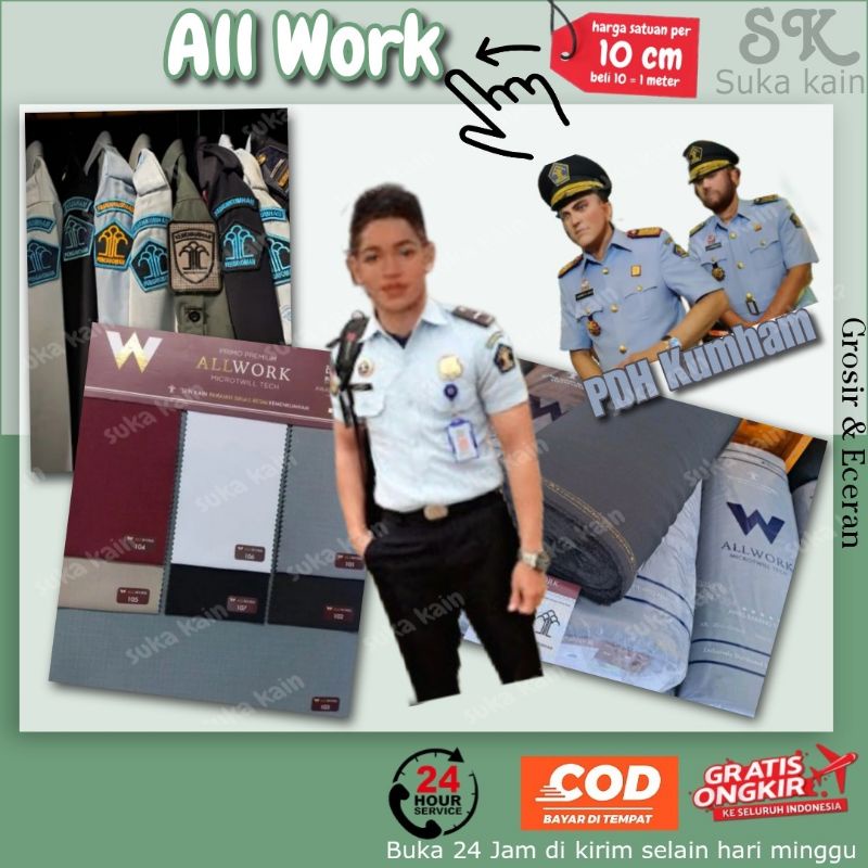 Jual All Work Kain Seragam Dinas Resmi Kumham Terbaru Harga Per 10 Cm