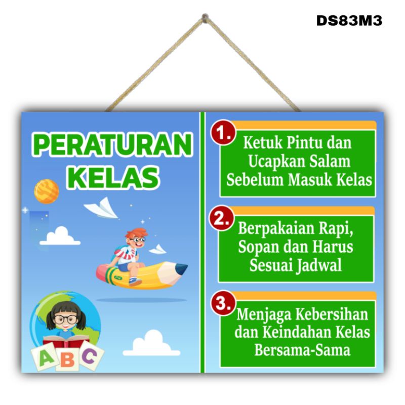 Jual Hiasan Dinding Poster Peraturan Kelas Jumbo Size X Cm