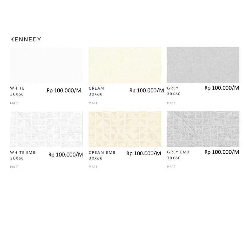 Jual Keramik Matt Kennedy Warna Putih Putih Emb Abu Abu Emb Cream