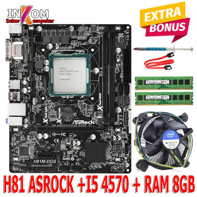 Jual Mainboard Mobo Motherboard H Lga Dan Processor Haswell Ram