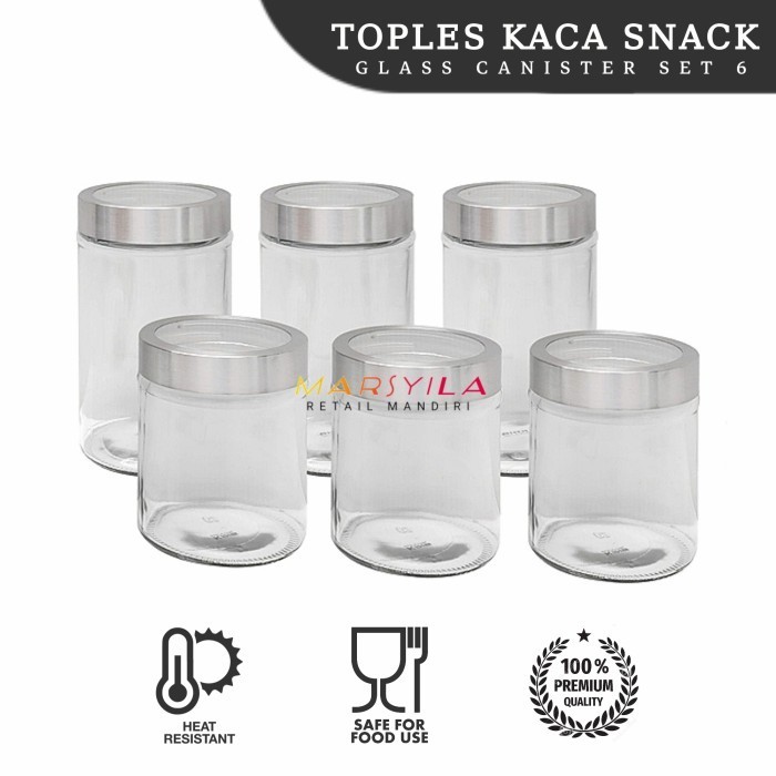 Jual Toples Kaca Set Kedap Udara Toples Jar Bumbu Dapur Kue Kering