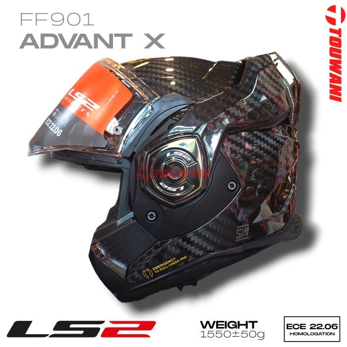 Jual Helm Modular Ls Ff Advant X Gloss Carbon Solid Shopee Indonesia