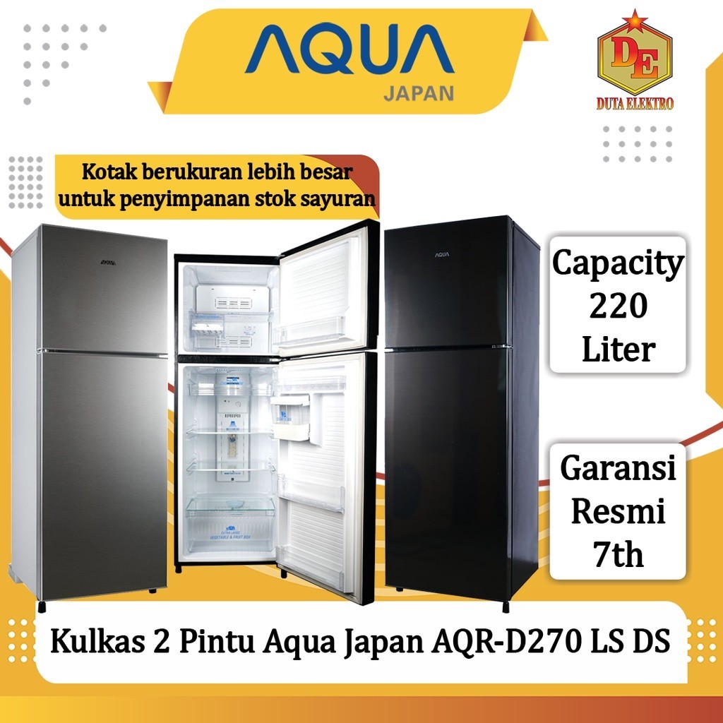 Jual Kulkas Pintu Aqua Japan Aqr D Ls Ds Shopee Indonesia