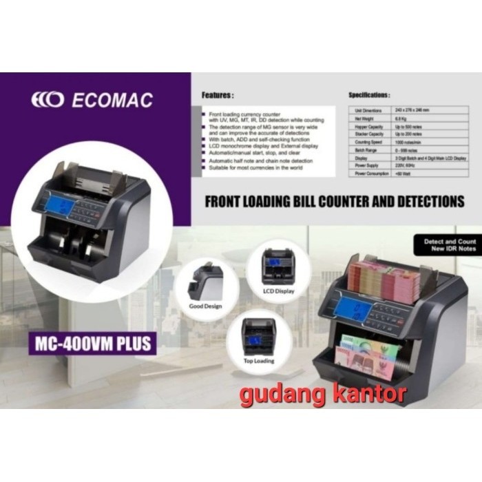 Jual Ecomac Mc Vm Plus Money Top Counter Mesin Hitung Uang