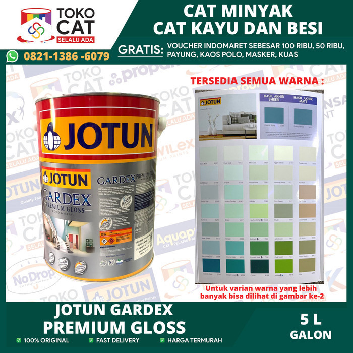 Jual Cat Kayu Besi JOTUN GARDEX Premium Gloss Putih Tinting 5 LITER