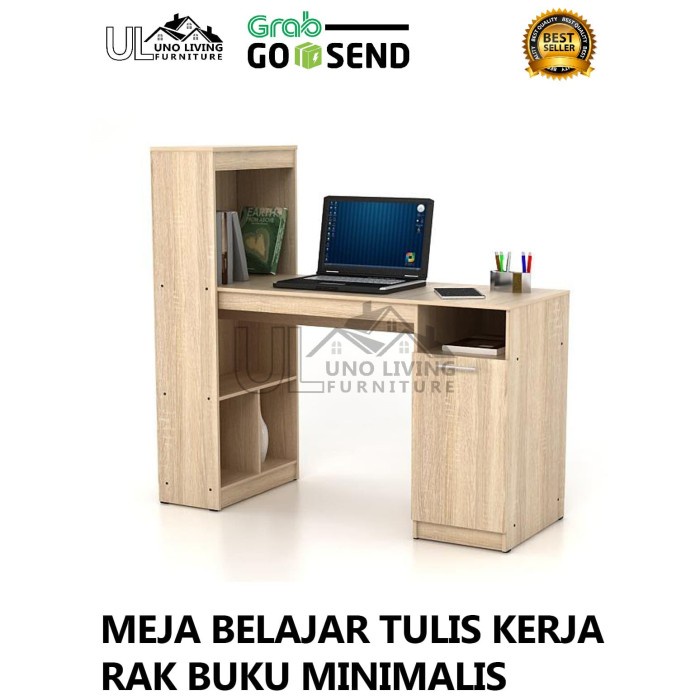 Jual Meja Belajar Tulis Kerja Rak Buku Minimalis Murah Terbaru