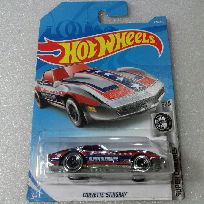 Jual Hot Wheels Corvette Stingray Card Super Chrome Treasure Hunt Reg