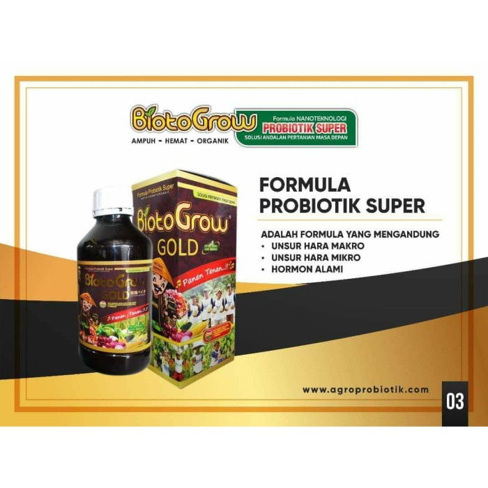 Jual Biotogrow Gold Liter Pupuk Hayati Organik Probiotik Cair