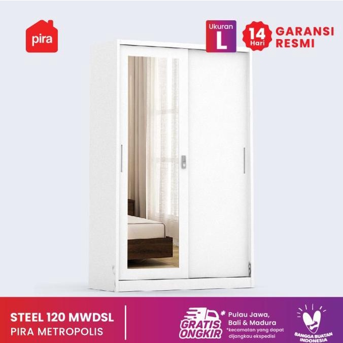 Jual Lemari Pakaian Besi Pintu Sliding METROPOLIS STEEL 120 MWDSL