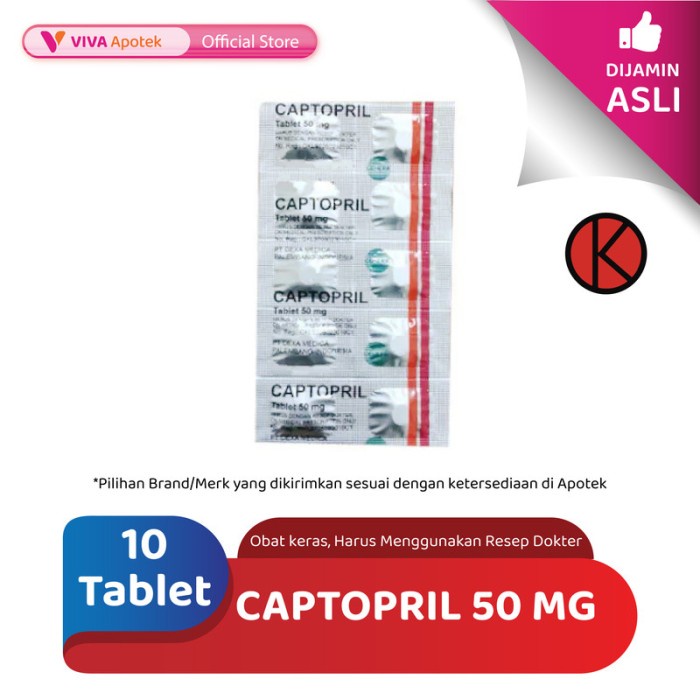 Jual Captopril 50 Mg 10 Tablet Shopee Indonesia