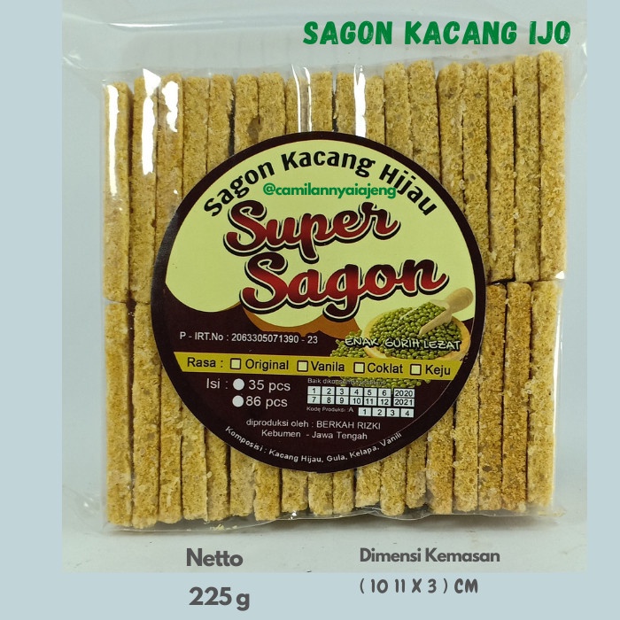 Jual Sagon Kacang Hijau Ijo Camilan Tradisional Asli Khas Kebumen