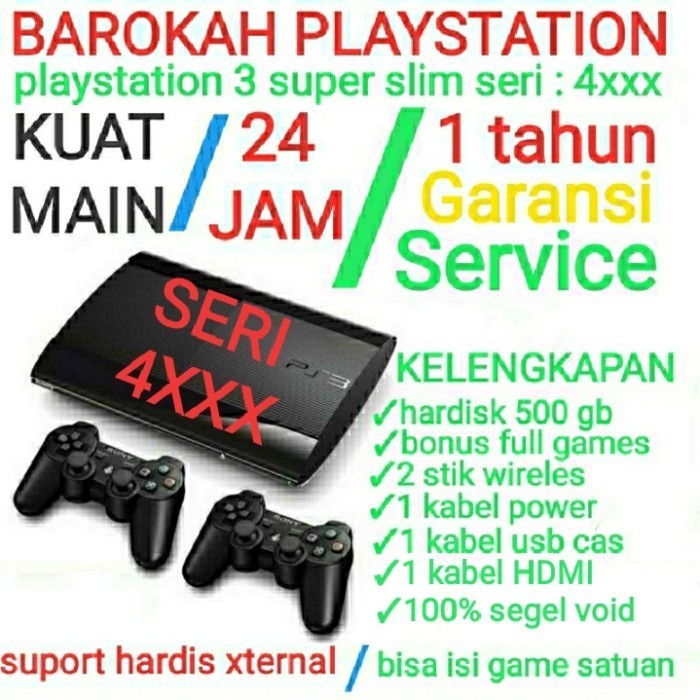 Jual Ps3 Super Slim 500gb Full Games OFW Dan CFW Suport Multimen Versi