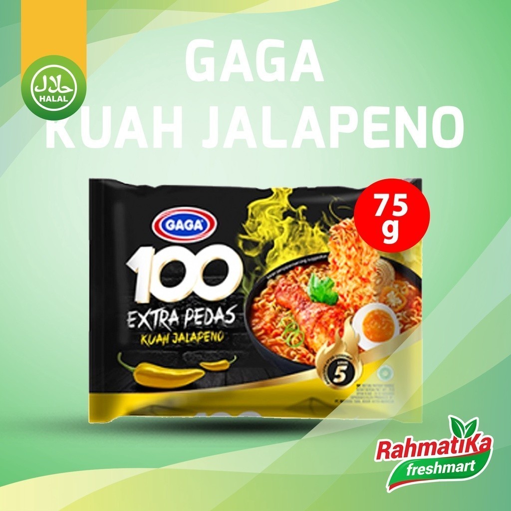 Jual GAGA 100 Mie Instan Extra Pedas Kuah Jalapeno Level 5 1 Pcs