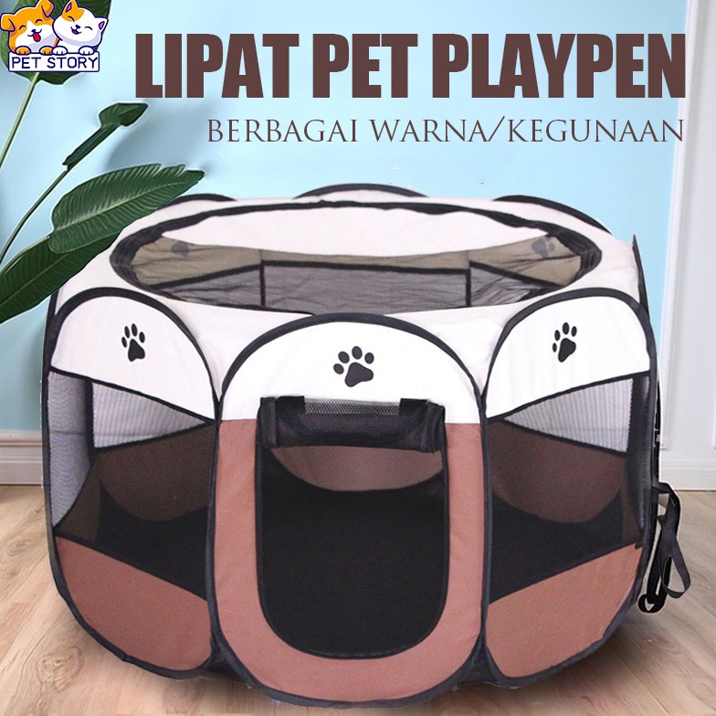 Jual Pagar Tenda Lipat Kucing Kandang Portabel Dengan 8 Panel Untuk