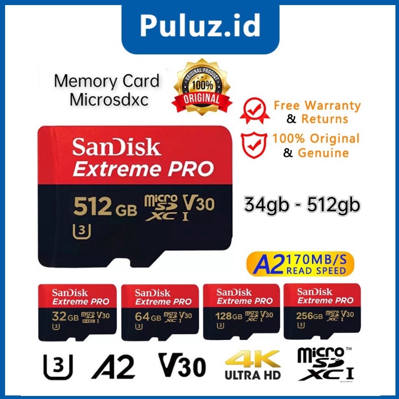 Jual Baru 100 ORI SanDisk Micro Sd Memory Card Extreme Pro C10 A2