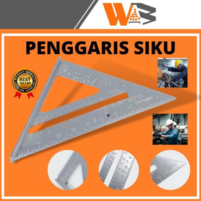 Jual Penggaris Siku Segitiga Ziegel Tukang Kayu Speed Square Aluminium