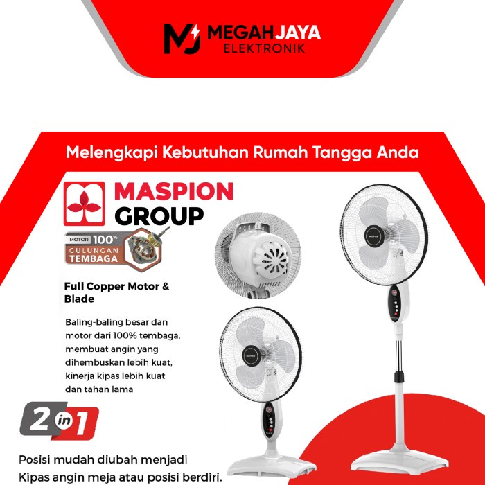 Jual Maspion 2 In 1 Stand Fan Desk Fan Kipas Angin Ex 167 S 16