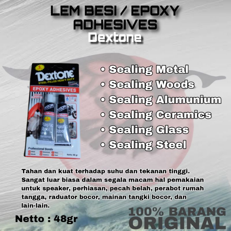 Jual LEM EPOXY LEM CAMPUR BESI SERBAGUNA DEXTONE 5 MENIT Lem Besi