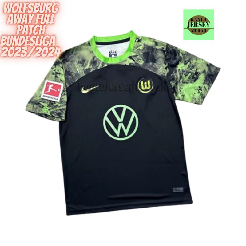 Jual JERSEY BOLA WOLFSBURG AWAY 2023 2024 FULL PATCH GRADE ORI TOP