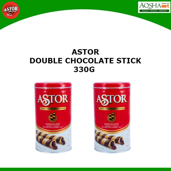 Jual ASTOR DOUBLE CHOCOLATE STICK WAFER STIK COKELAT KALENG 330G