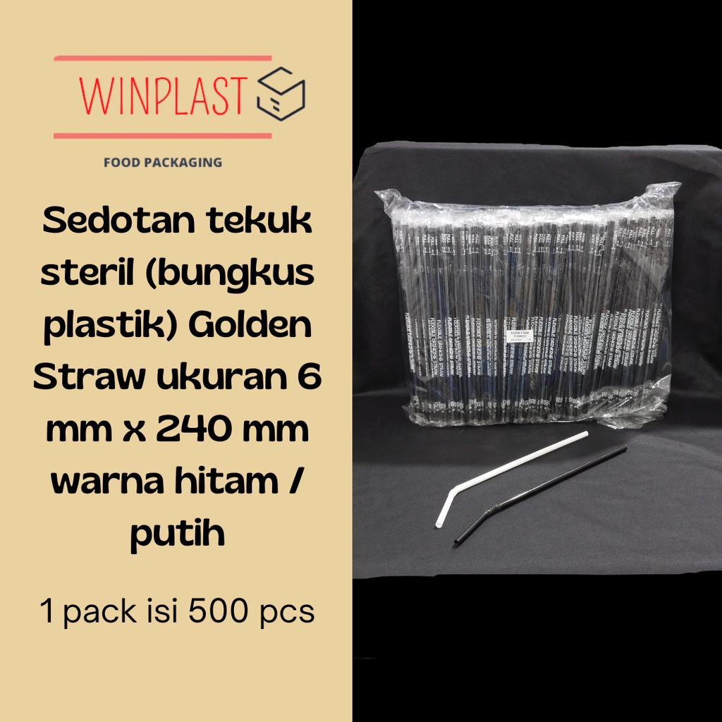 Jual Sedotan Tekuk Steril Plastik Golden Straw Mm X Mm Isi Pcs