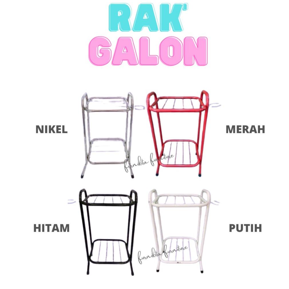 Jual Kekinian RAK GALON RAK DISPENSER PUTIH SUSUN 2 PLAT COATING