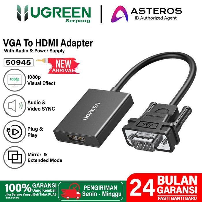 Jual Adapter Converter Vga Male To Hdmi Female Ugreen Hd P With