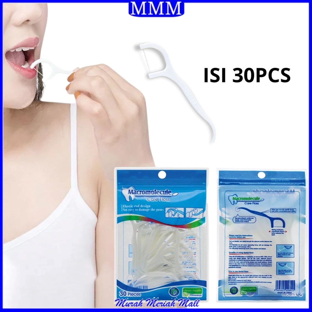 Jual MMM Benang Tusuk Gigi Dental Floss Isi 30pc High Quality Higienis