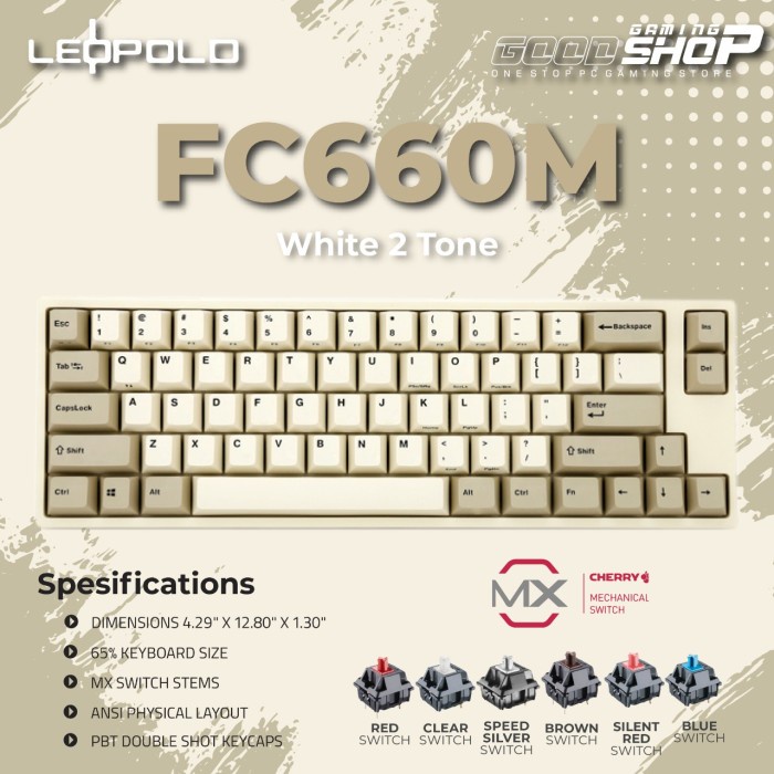 Jual Leopold Fc M Bt White Tone Pd Mechanical Gaming Keyboard