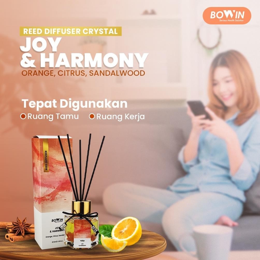 Jual COD Bowin Reed Diffuser Crystal Aromaterapi Pengharum Ruangan