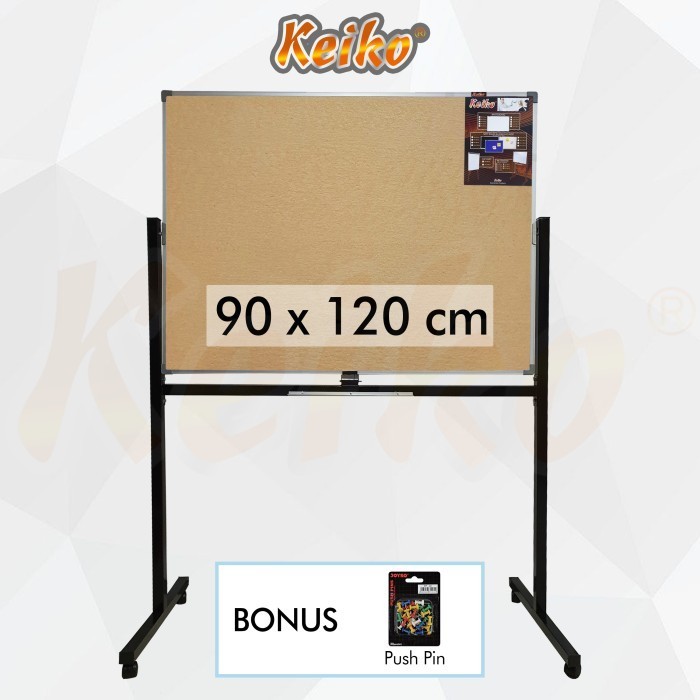 Jual Softboard Cork Pin Board Papan Mading Standing Keiko 90 X 120 Cm