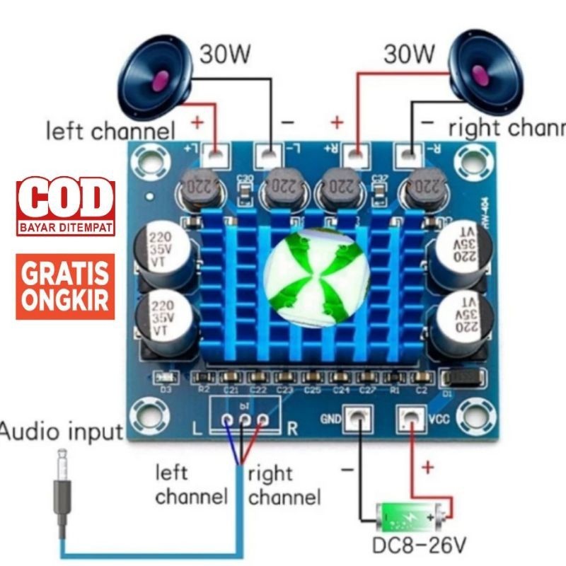 Jual KIT MODUL POWER IC STEREO TPA 3110 30W 30W DIGITAL AUDIO Shopee