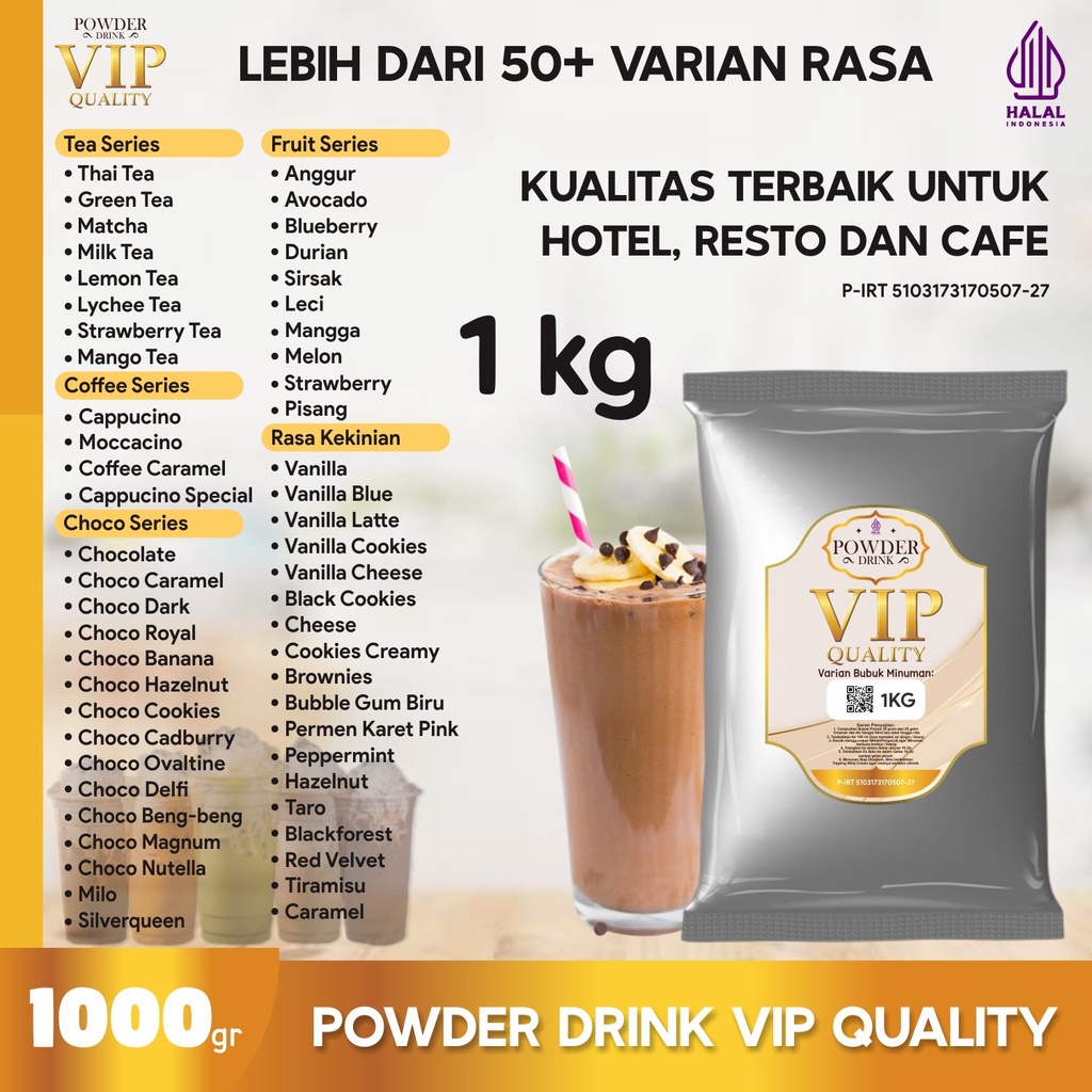 Jual Bubuk Minuman Kualitas VIP 1 Kg Semua Aneka Rasa Bubuk Minuman