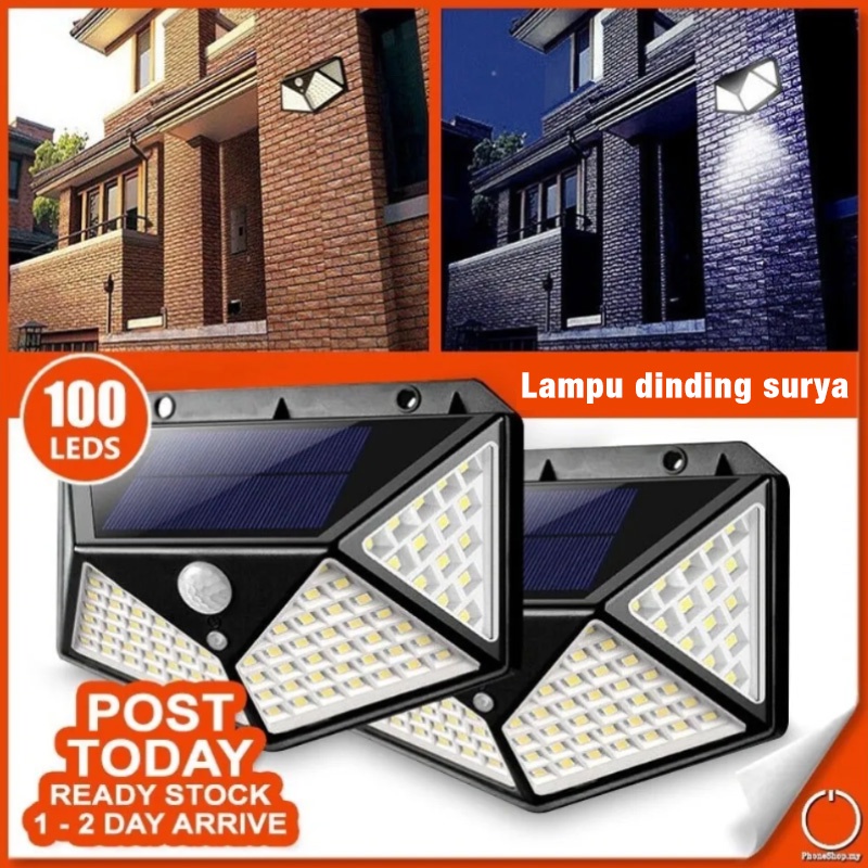 Jual Lampu Taman 100 Led Solar Cell Sensor Gerak Motioon Lampu