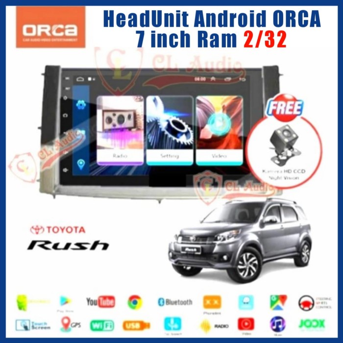 Jual HEAD UNIT ANDROID ORCA 7 INCH OEM RUSH TERIOS SOKET PNP ORIGINAL