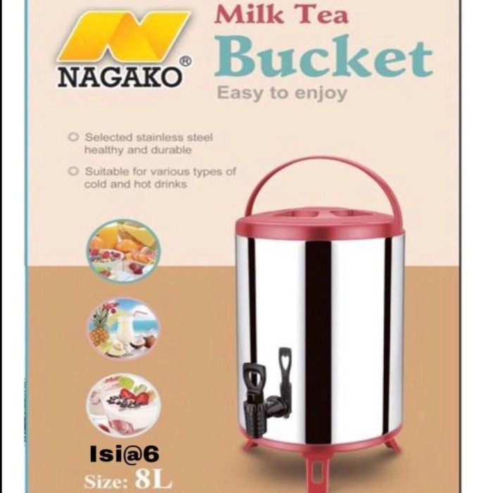 Jual Nagako Bucket Milk Tea Termos Air Liter Shopee