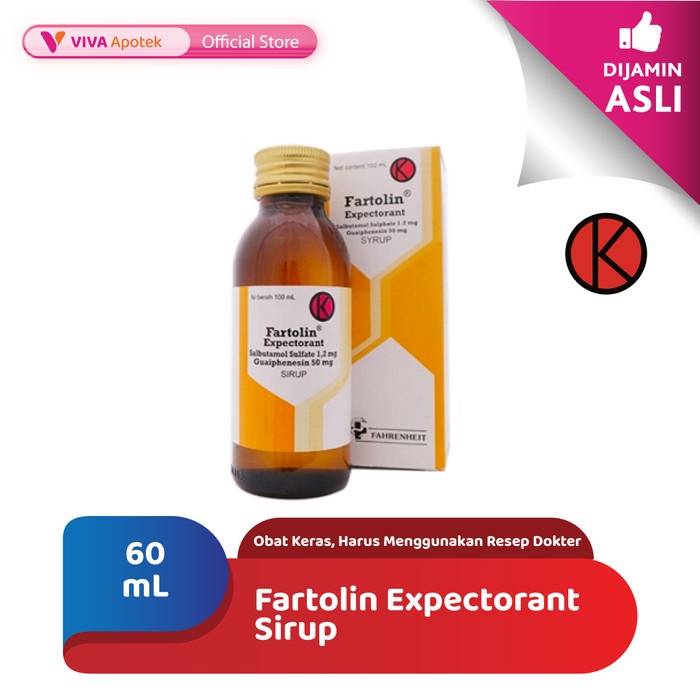 Jual Fartolin Expectorant Sirup Asma Bronkhitis 60 Ml Shopee