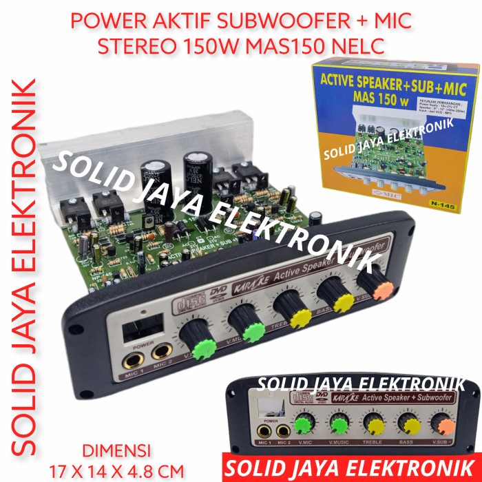 Jual KIT POWER SPEAKER AKTIF 150W STEREO SUBWOOFER MIC AMPLI MAS150