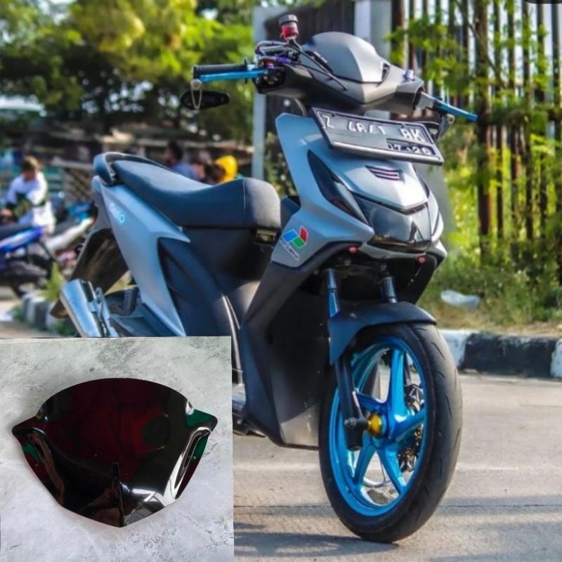 Jual VISOR VARIASI HONDA BEAT KARBU BAHAN AKLIRIK PLUS DOUBLE TIPE