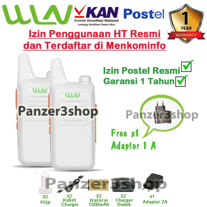 Jual Panzer Walkie Talkie Wln Ht Two Way Radio Hitam Isi Pcs