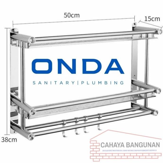 Jual ONDA Rak Sabun Kamar Mandi Gantungan Baju Dinding Dapur Stainless