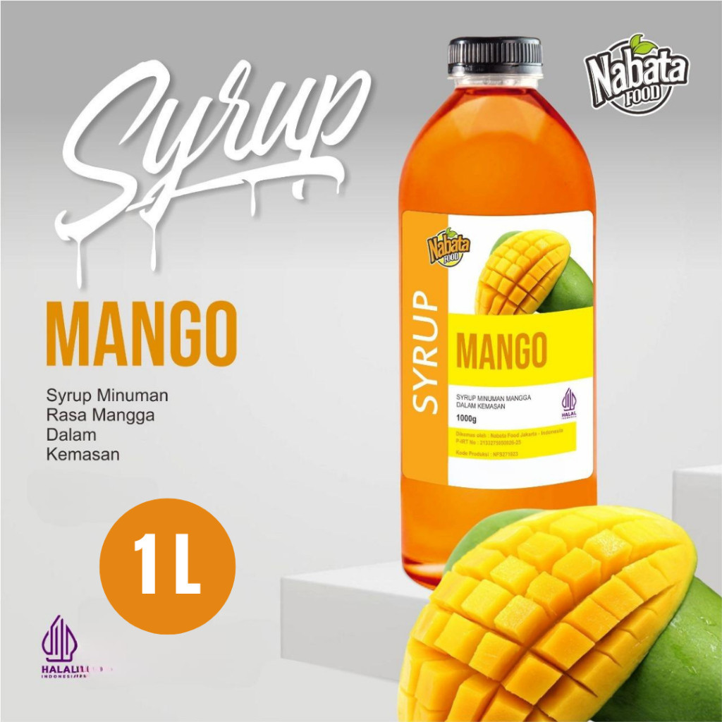 Jual Sirup Mangga 1 Liter Nabata Food Syrup Mango Botol Plastik Sirup