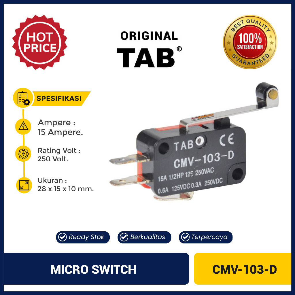 Jual Tab Micro Switch Cmv D Limit Switch Mm Roda Gagang Panjang